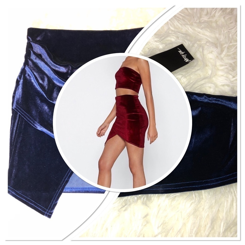 NWT NASTY GAL Love So Soft Crop Top Skirt Set Sz 8